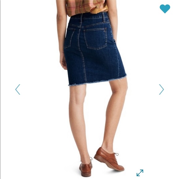 Madewell Fray Hem Denim Pencil Skirt - Picture 2 of 11